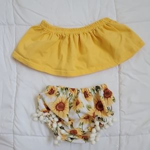 Sunflower matching set for baby girl